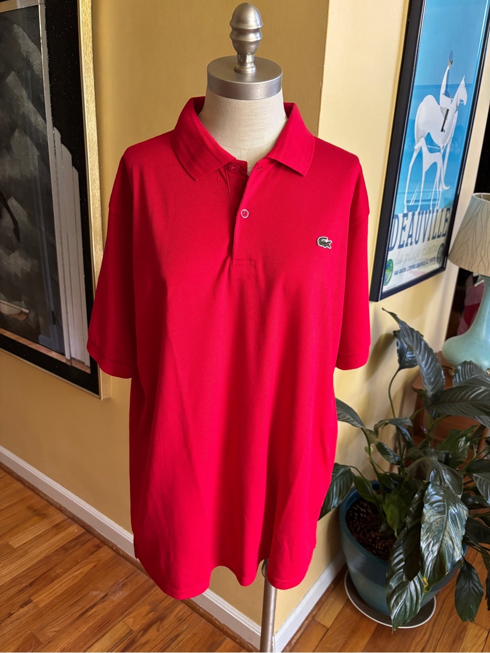 red lacoste polo shirt